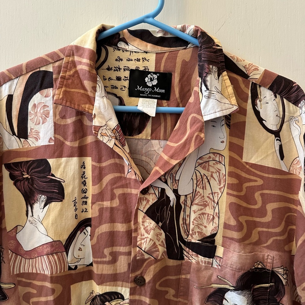 Vtg men’s mango moon aloha Hawaiian shirt m medium